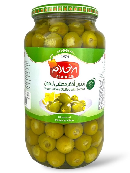 AL AHLAM GREEN OLIVES STUFFED WITH LEMON 6X1300g
