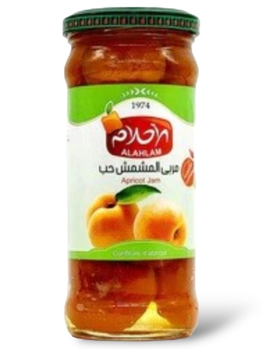 AL AHLAM WHOLE APRICOT JAM 12X454GR