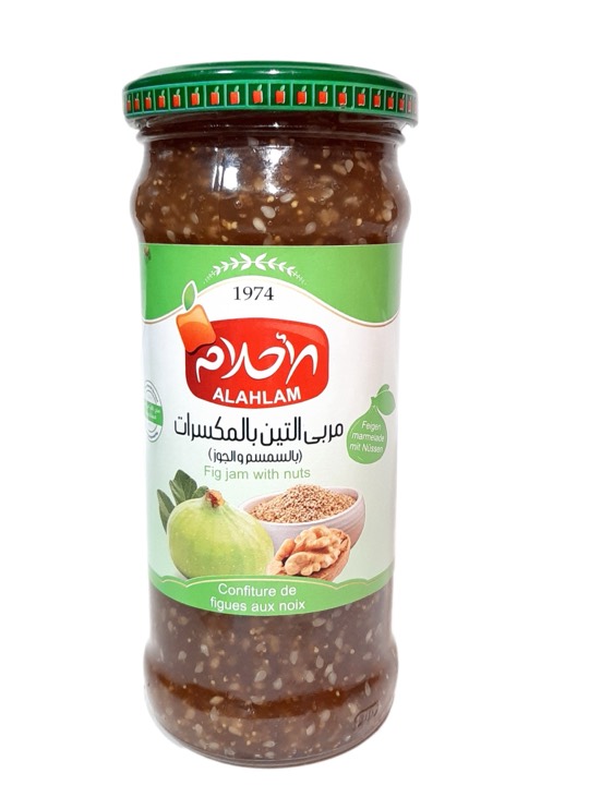 AL AHLAM FIG JAM WITH NUTS 12X454GR