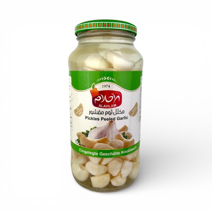 AL AHLAM PICKLED PEELED GARLIC 12X350G