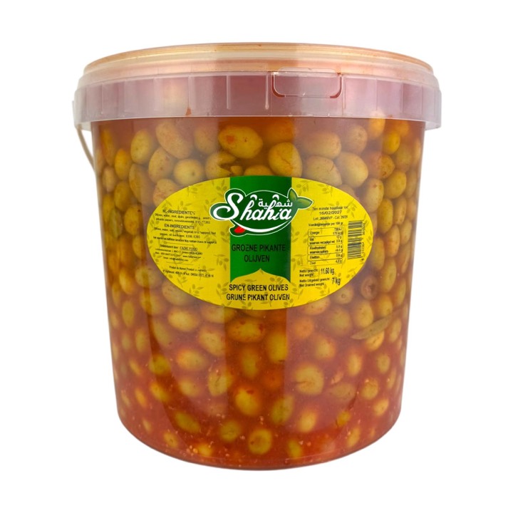 SHAHIA SPICY GREEN OLIVES 11.60KG