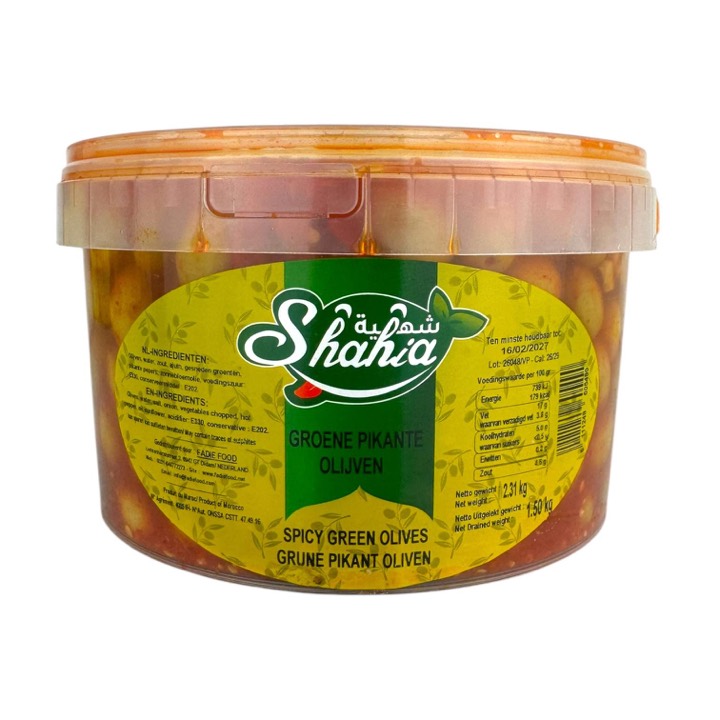 SHAHIA SPICY GREEN OLIVES 2,31KG