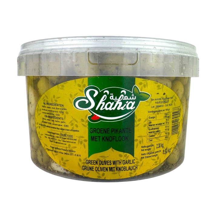 SHAHIA GREEN OLIVES WITH GARLIC 2,30KG