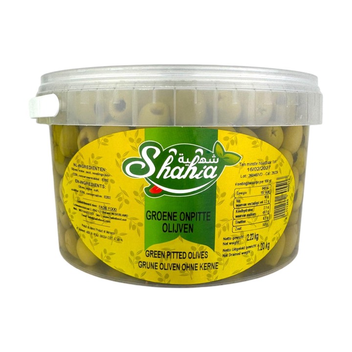 SHAHIA GREEN OLIVES WITHOUT PIT 2,23KG