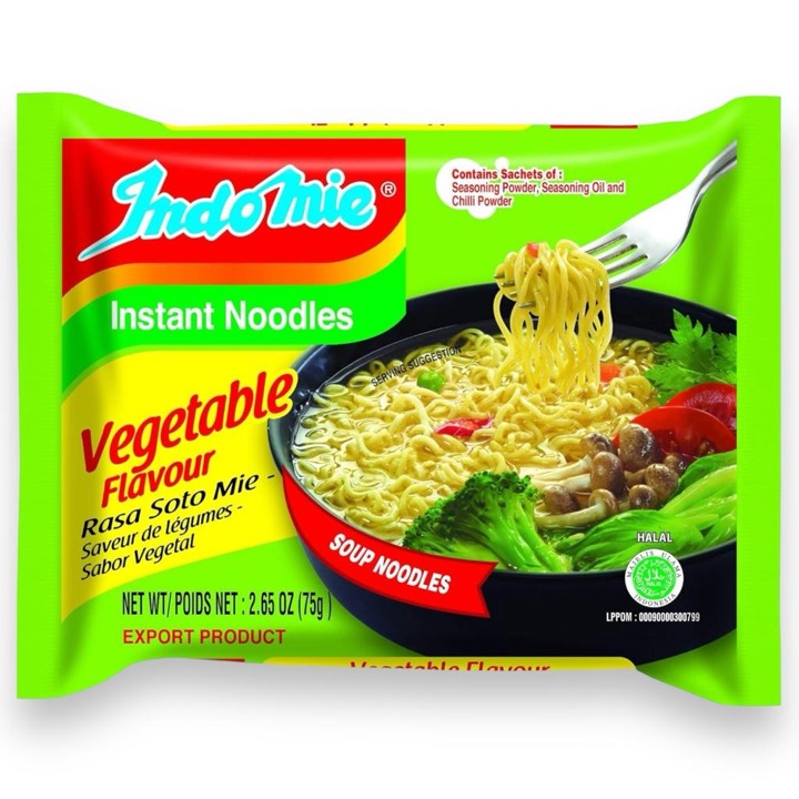 INDOMIE VEGETABLE FLAVORED INSTANT NOODLES 40X75GR